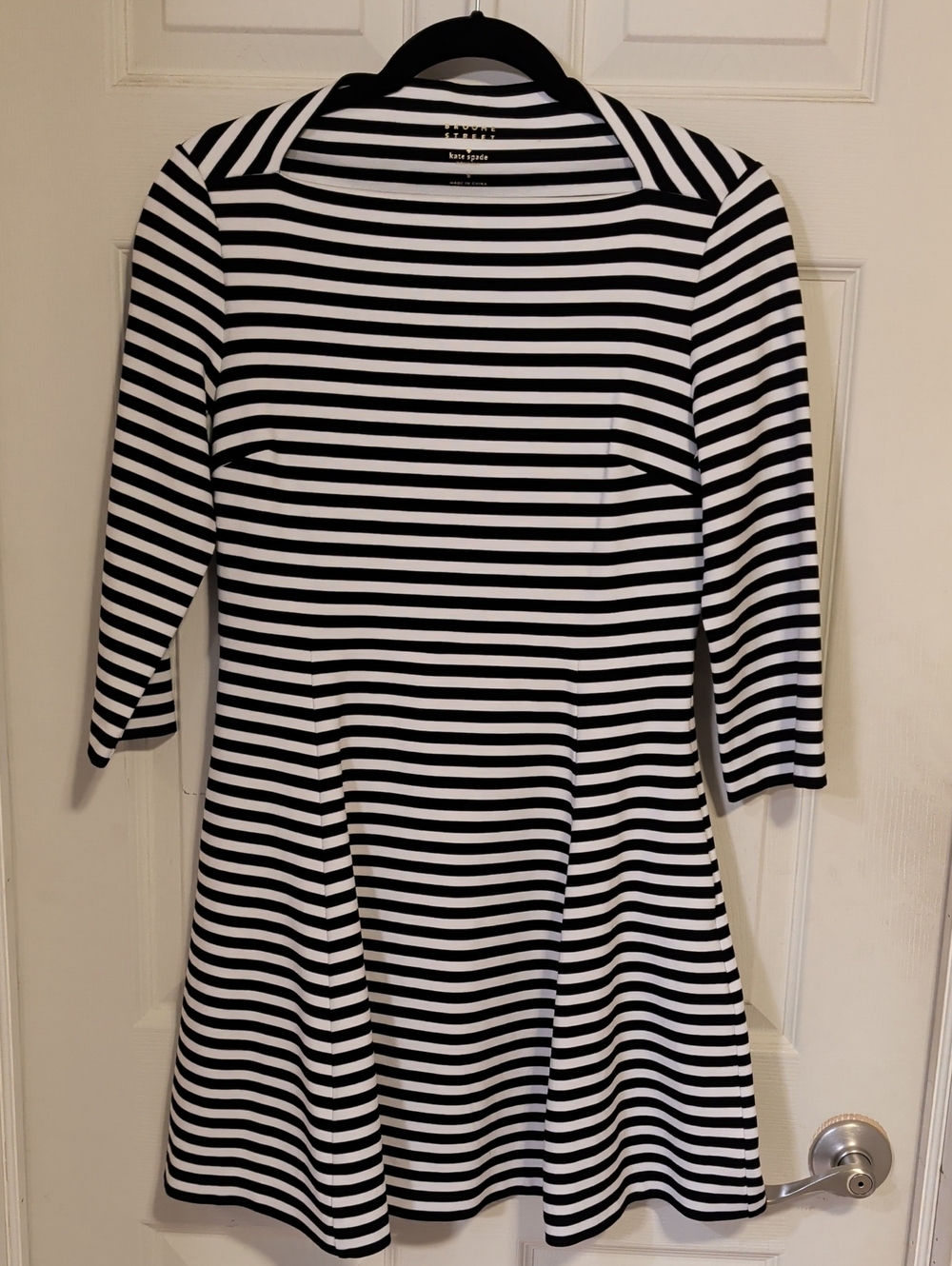 NWOT Kate Spade Broome St Striped Dress Boatneck With Pockets Size Small